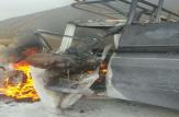راننده ای که زنده زنده در آتش تصادف سوخت+ تصاویر